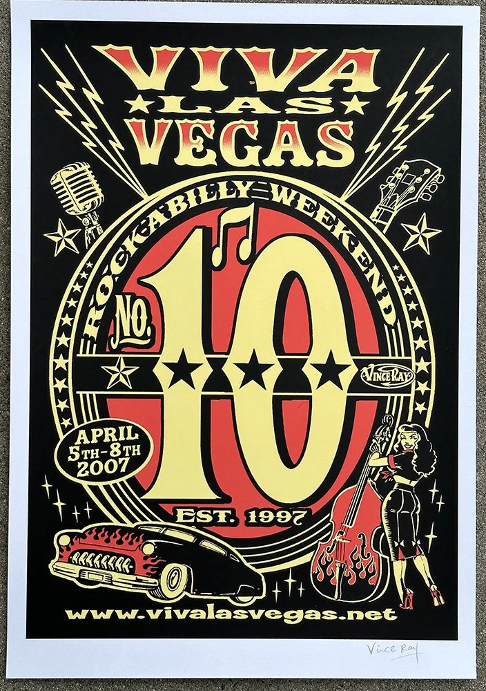 ★Viva Las Vegas #12 シルクスクリーン ポスター Vince ☆Viva Las Vegas #12 シルクスクリーン ポスター Vince